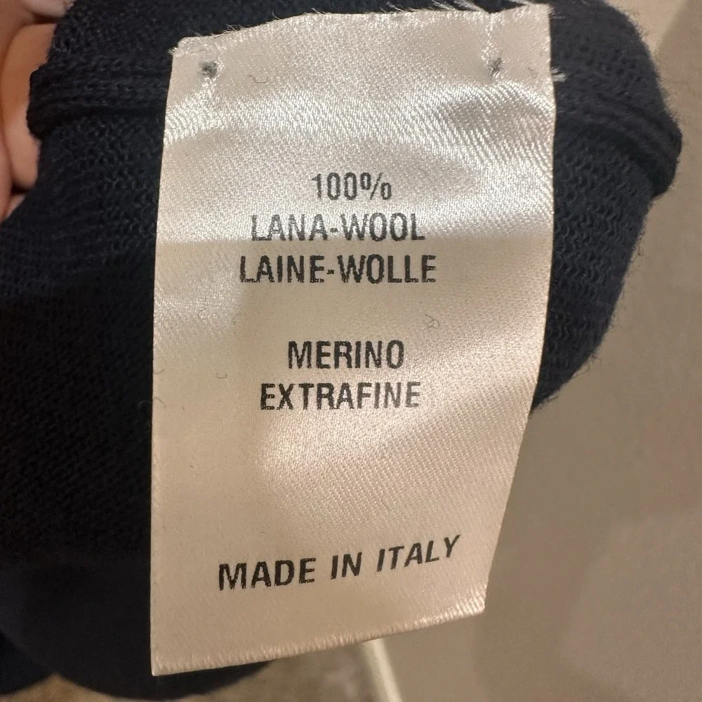 Canali 1934 Mens Navy Sweater Crew Neck 100% Extra Fine Merino Wool Sz 54 XL